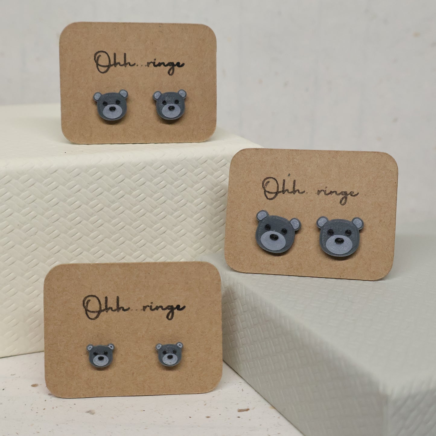 Pendientes Osito Gris