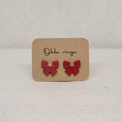 Pendientes Lazo Navideño