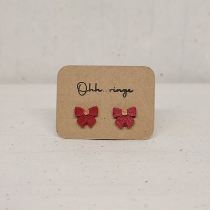 Pendientes Lazo Navideño